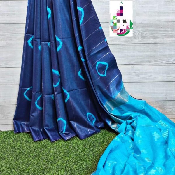 Batik print silk saree