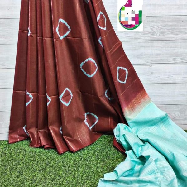 Batik print silk saree