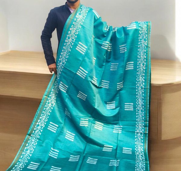 Batik print silk saree